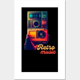 Rétro music vintage radio graphic design Posters and Art